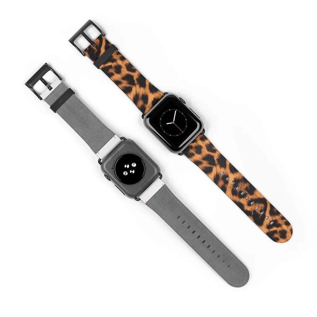 Leopard Print / Faux Leather / Watch Band / Suitable for Apple Watch Series 1, 2, 3, 4, 5, 6, 7 and SE devices