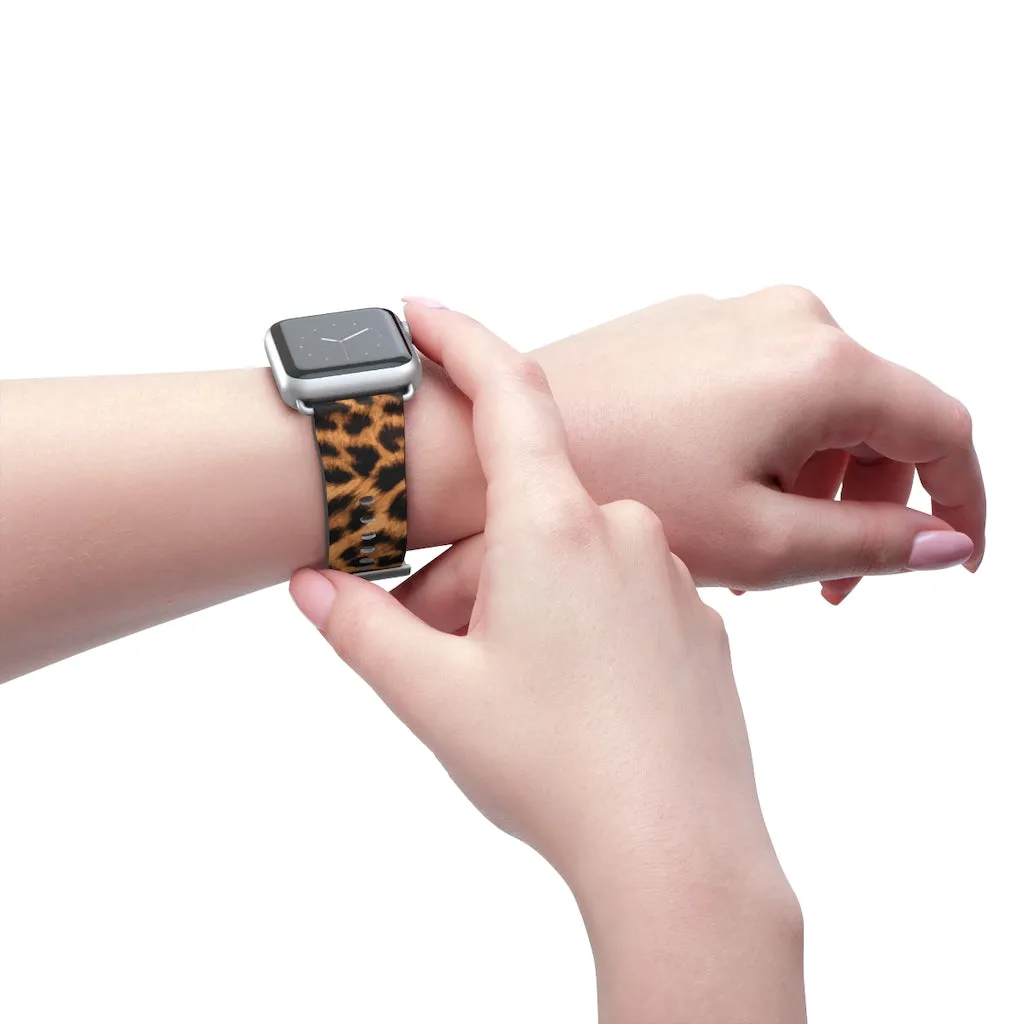 Leopard Print / Faux Leather / Watch Band / Suitable for Apple Watch Series 1, 2, 3, 4, 5, 6, 7 and SE devices