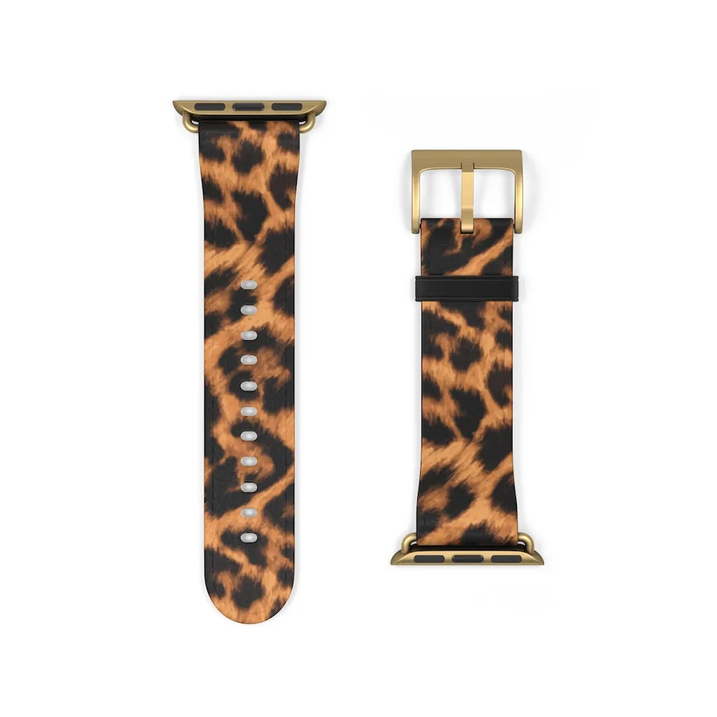 Leopard Print / Faux Leather / Watch Band / Suitable for Apple Watch Series 1, 2, 3, 4, 5, 6, 7 and SE devices