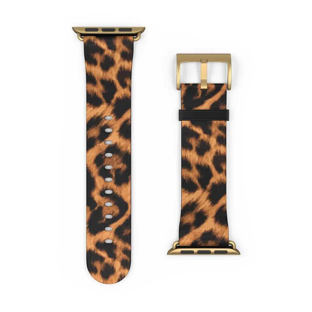 Leopard Print / Faux Leather / Watch Band / Suitable for Apple Watch Series 1, 2, 3, 4, 5, 6, 7 and SE devices