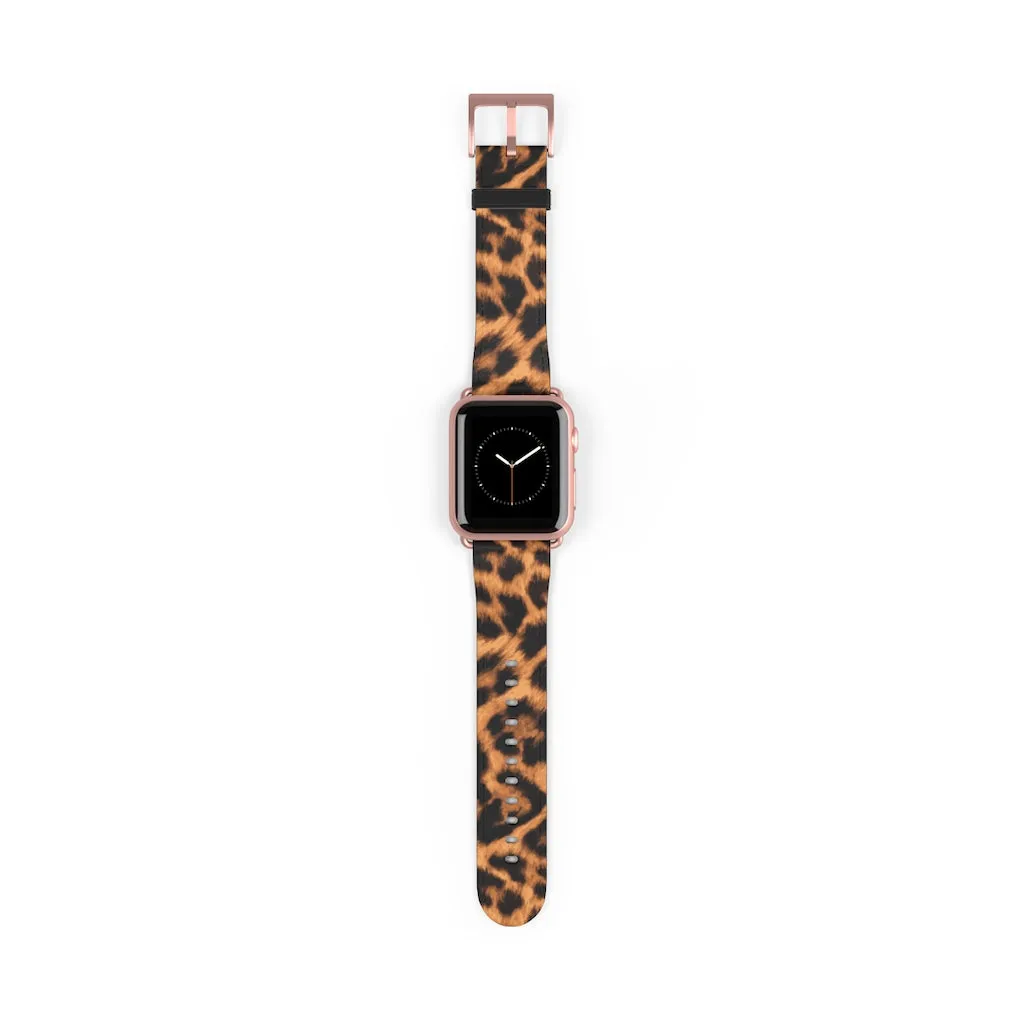 Leopard Print / Faux Leather / Watch Band / Suitable for Apple Watch Series 1, 2, 3, 4, 5, 6, 7 and SE devices