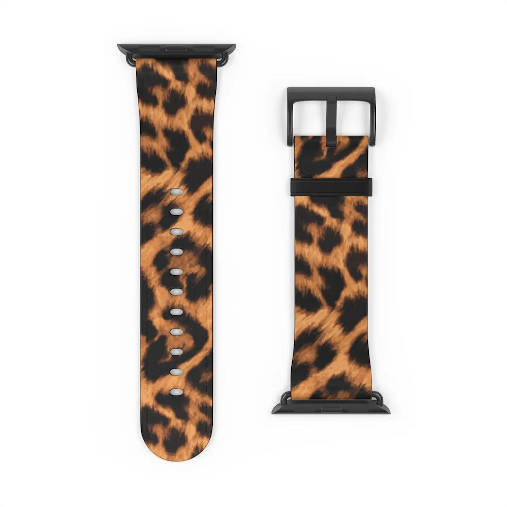 Leopard Print / Faux Leather / Watch Band / Suitable for Apple Watch Series 1, 2, 3, 4, 5, 6, 7 and SE devices