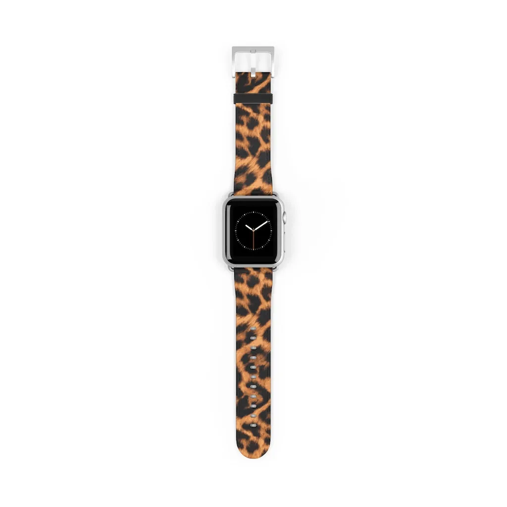 Leopard Print / Faux Leather / Watch Band / Suitable for Apple Watch Series 1, 2, 3, 4, 5, 6, 7 and SE devices