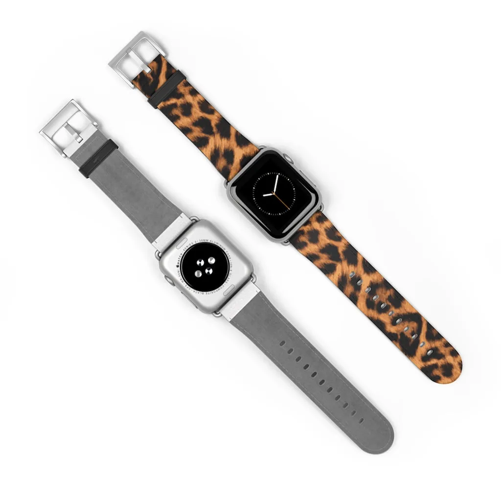 Leopard Print / Faux Leather / Watch Band / Suitable for Apple Watch Series 1, 2, 3, 4, 5, 6, 7 and SE devices