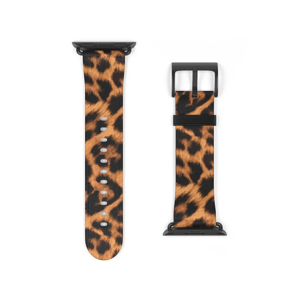 Leopard Print / Faux Leather / Watch Band / Suitable for Apple Watch Series 1, 2, 3, 4, 5, 6, 7 and SE devices
