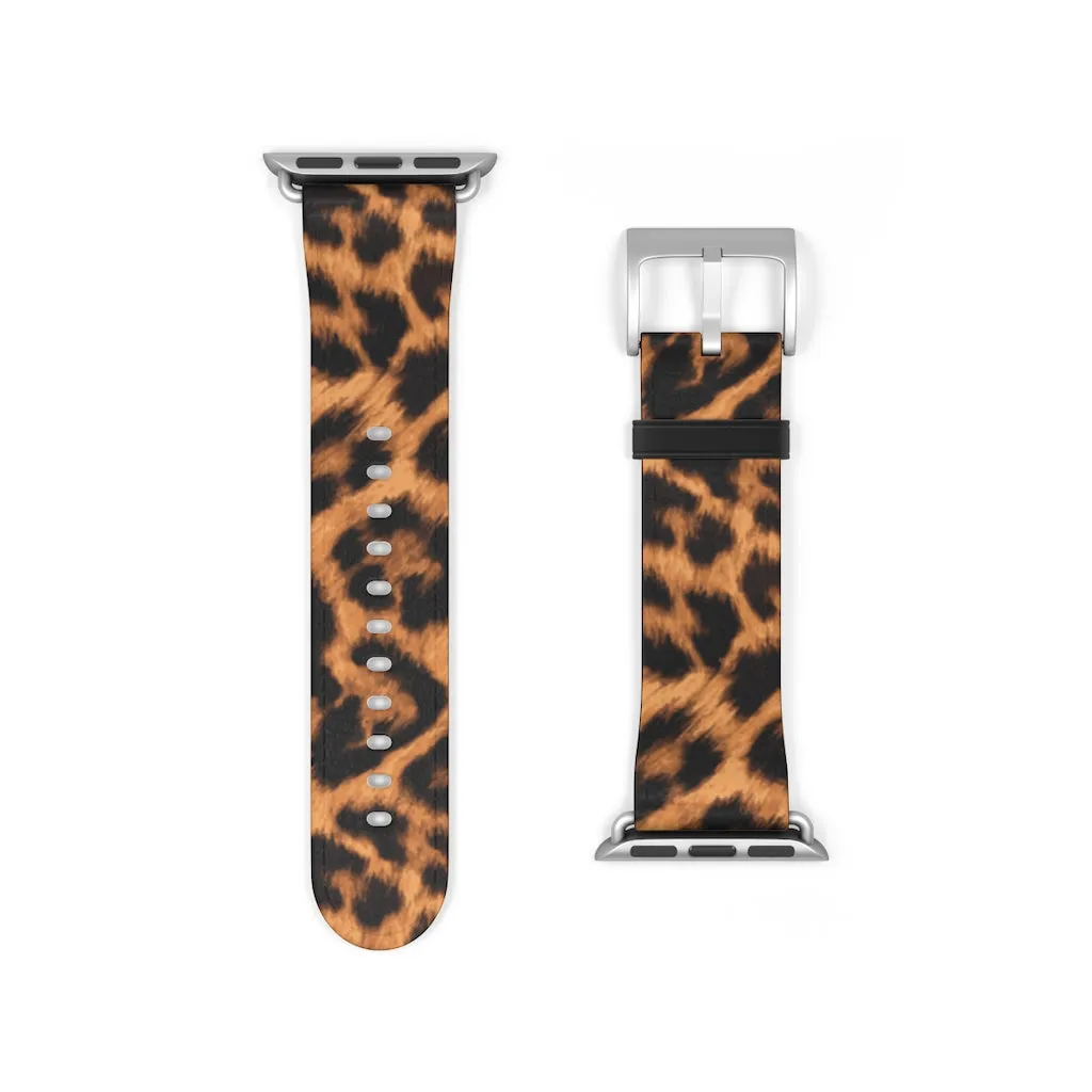 Leopard Print / Faux Leather / Watch Band / Suitable for Apple Watch Series 1, 2, 3, 4, 5, 6, 7 and SE devices