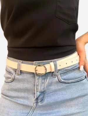 Lila Circle Belt - White