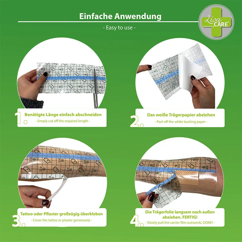 LisaCare Tattoo & Duschpflaster Rolle 10cm x 10m - Verbesserte Wundheilung