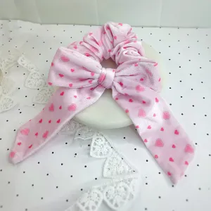 Little Velvet Hearts Bow Strip, Headband and Scrunchie Collection