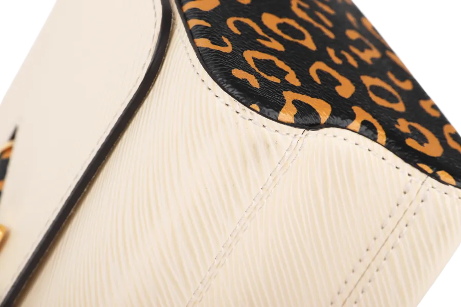 LOUIS VUITTON M53928 TWIST MM SIZE BEIGE JUNGLE PRINT EPI LEATHER GOLD HARDWARE WITH CHAIN
