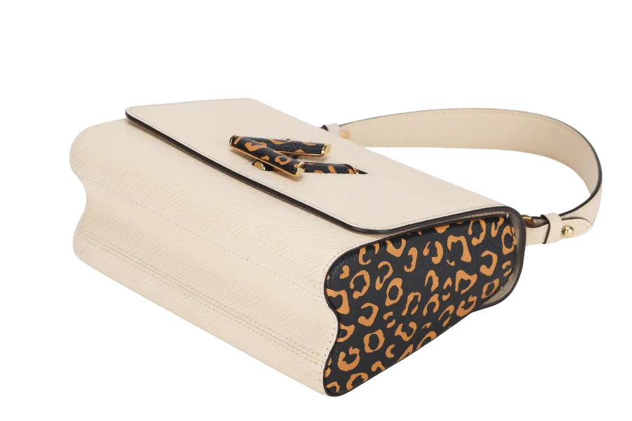 LOUIS VUITTON M53928 TWIST MM SIZE BEIGE JUNGLE PRINT EPI LEATHER GOLD HARDWARE WITH CHAIN