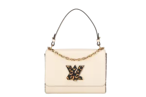 LOUIS VUITTON M53928 TWIST MM SIZE BEIGE JUNGLE PRINT EPI LEATHER GOLD HARDWARE WITH CHAIN