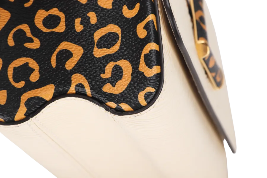 LOUIS VUITTON M53928 TWIST MM SIZE BEIGE JUNGLE PRINT EPI LEATHER GOLD HARDWARE WITH CHAIN