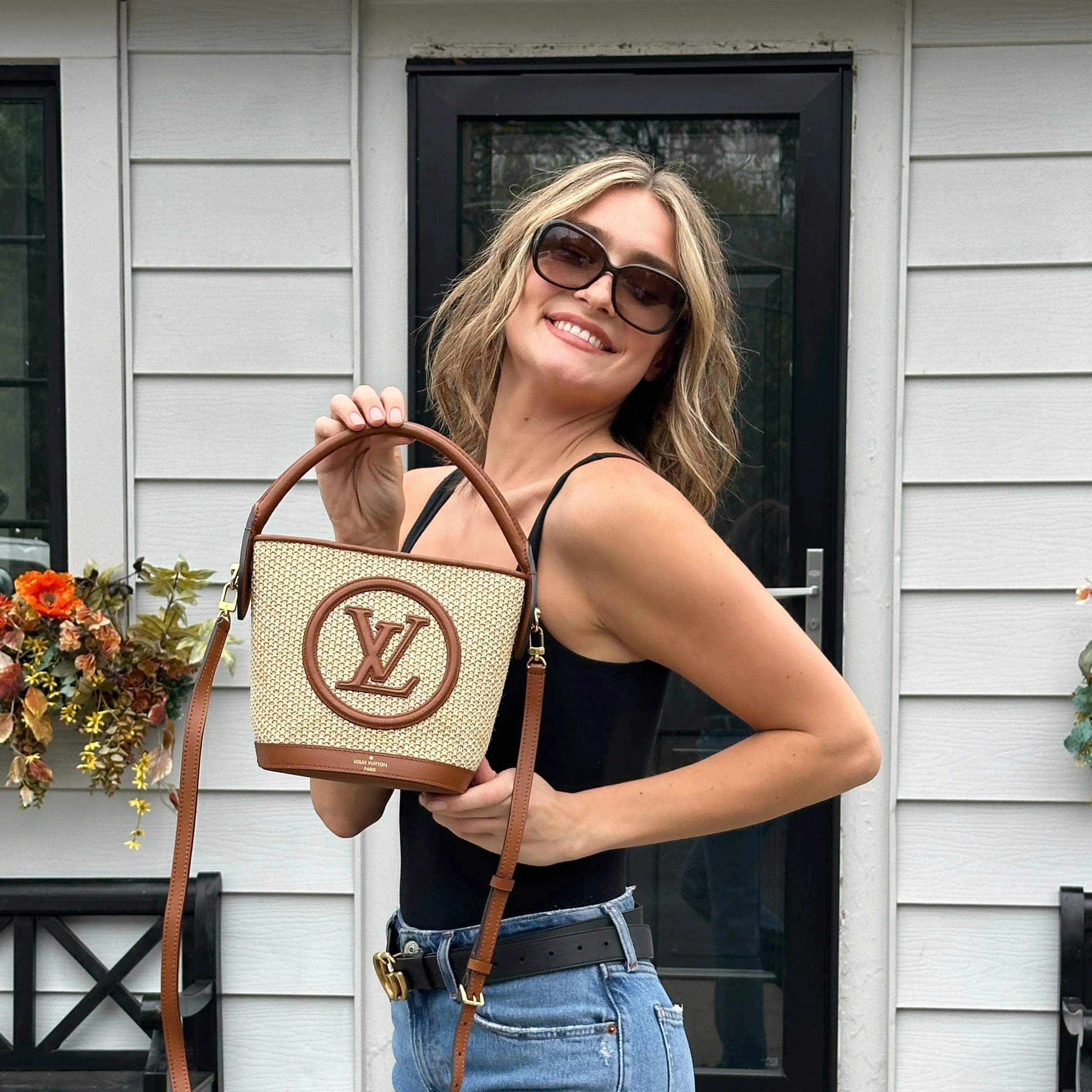 Louis Vuitton Raffia Petit Bucket Tote