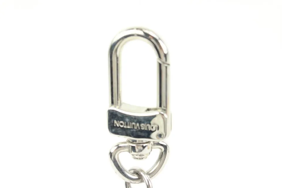 Louis Vuitton Silver x Black Taiga Keychain Bag Charm Pendant 45lz421s