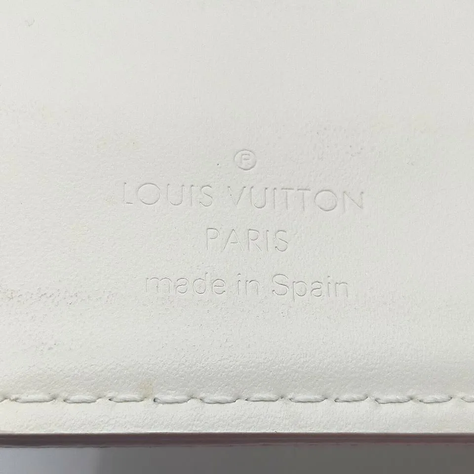 Louis Vuitton White Suhali Leather Small Ring Agenda PM Diary Cover 863193