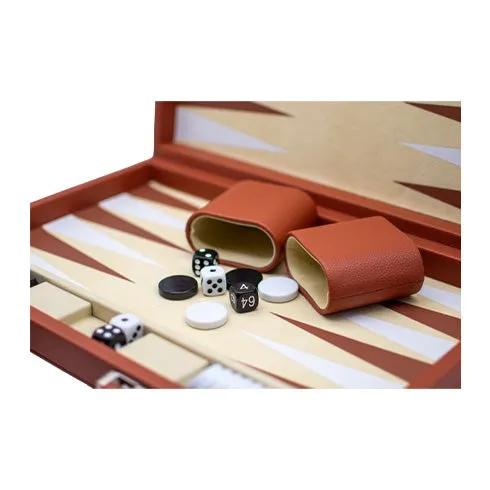 LPG Classics Leather Backgammon Set - Brown
