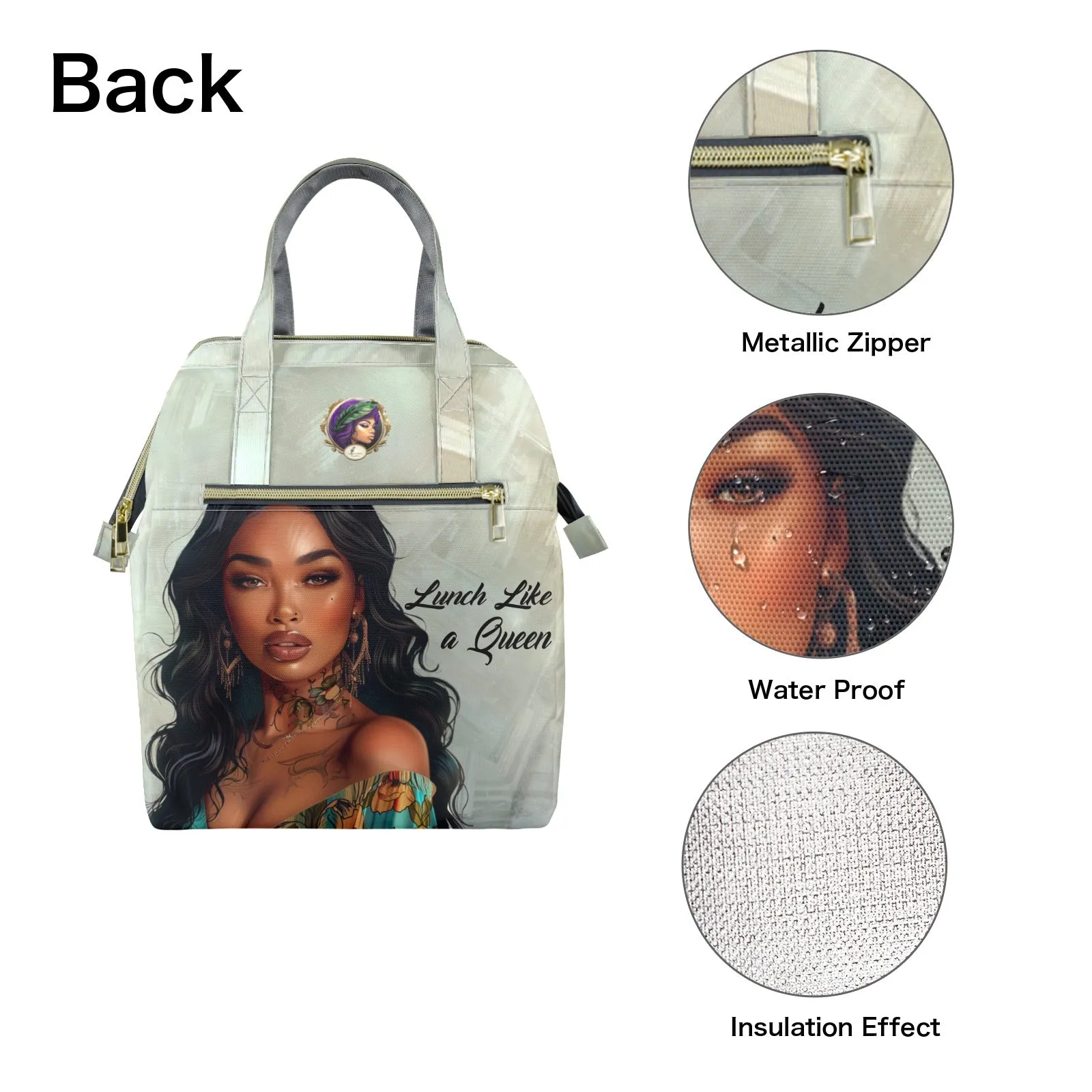 Lunch Like a Queen Portable Insulated Lunch Bag