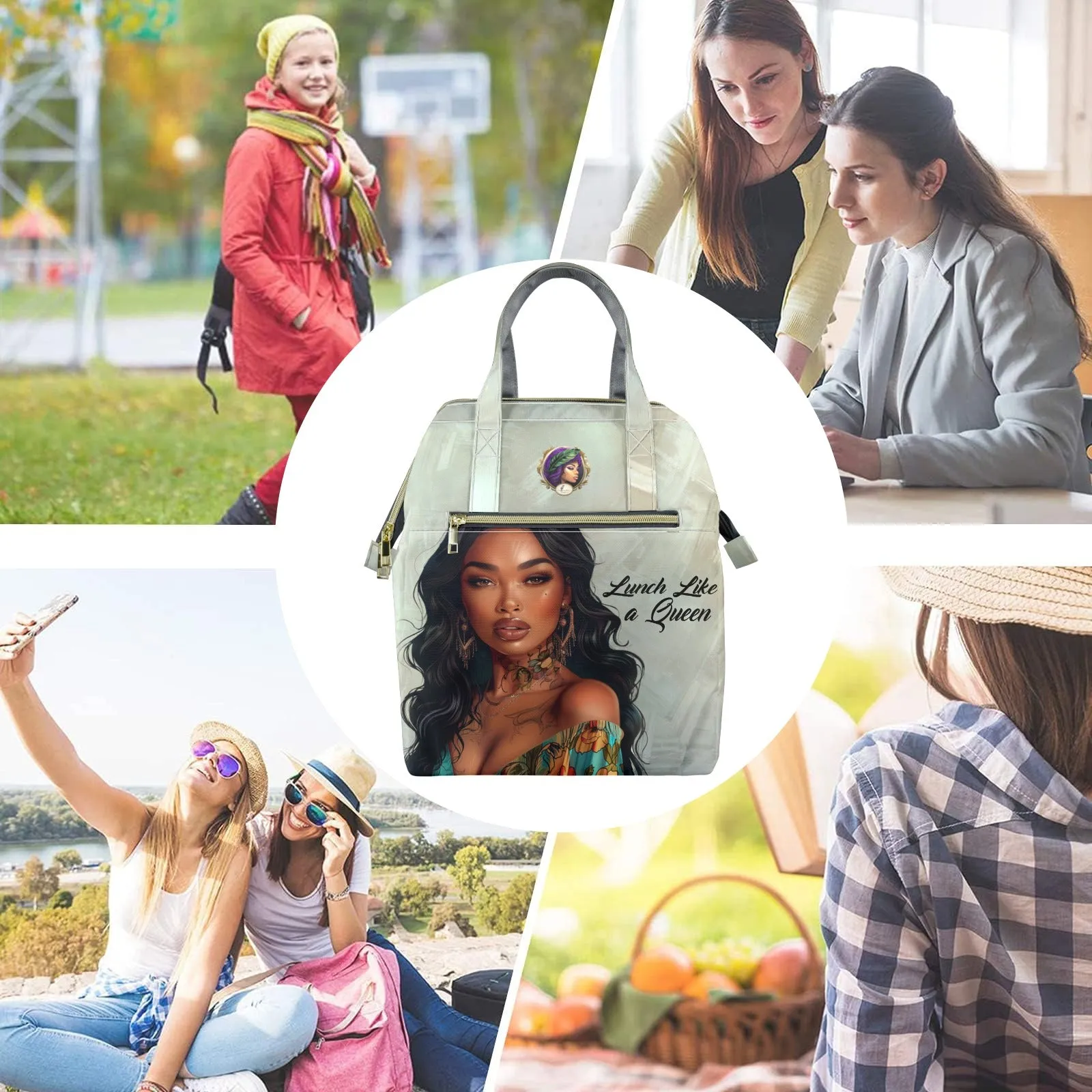 Lunch Like a Queen Portable Insulated Lunch Bag