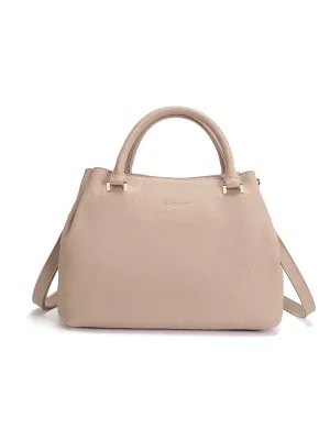 MAISY GRIP HANDLE LEATHER SHOULDER BAG- E1-0842-PUTTY