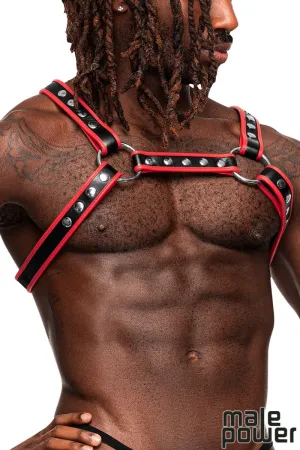 Male Power PU Leather Chest Harness