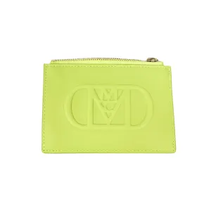 MCM Mode Travia Acid Lime Leather Card Case