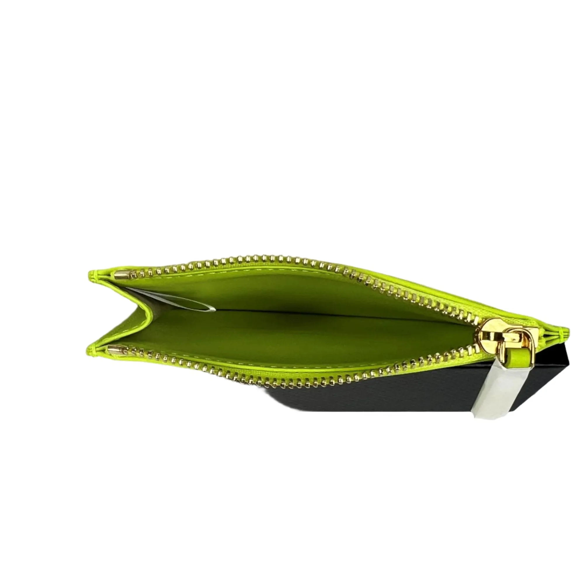 MCM Mode Travia Acid Lime Leather Card Case