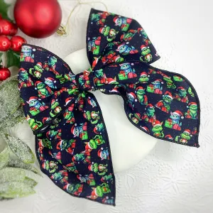 Mean Green Christmas Cats Bow Strip Collection
