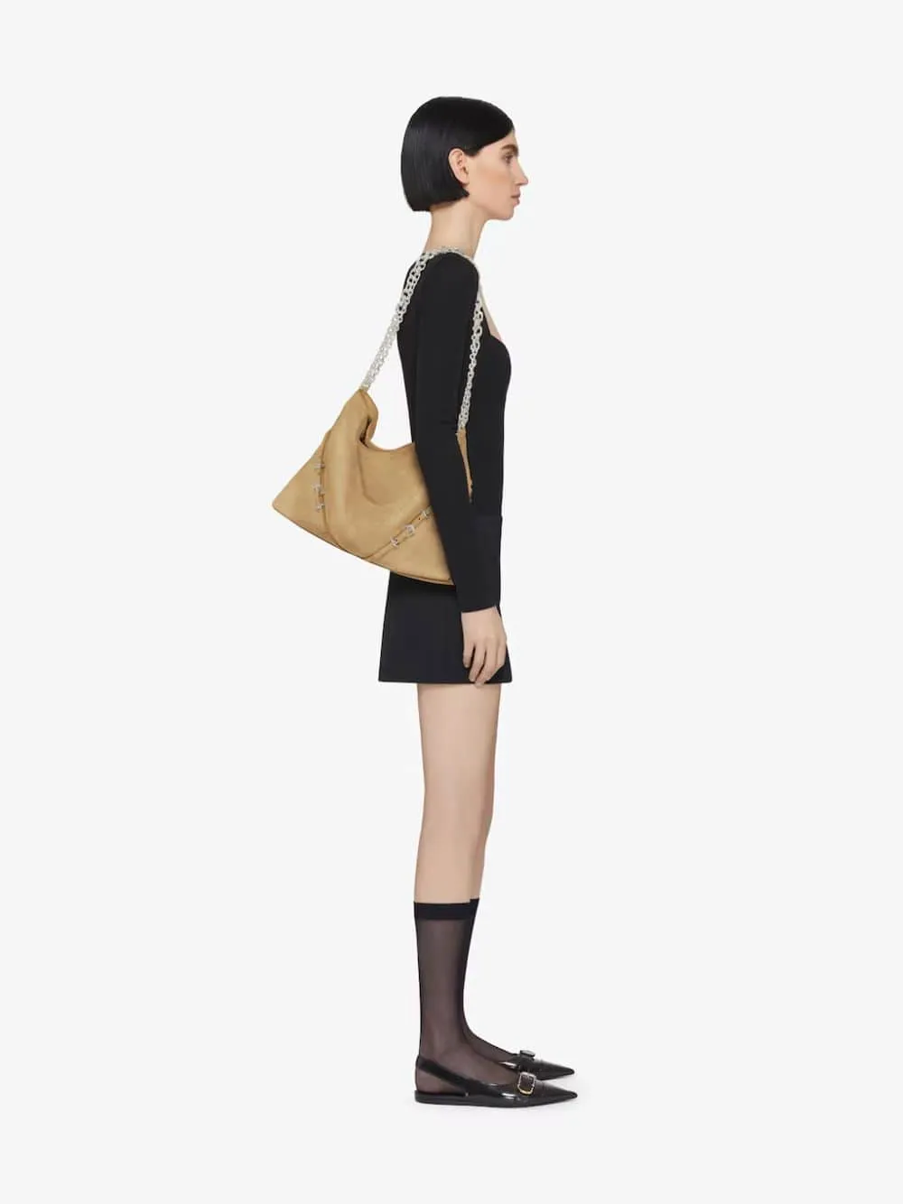Medium Voyou Suede Chain Bag