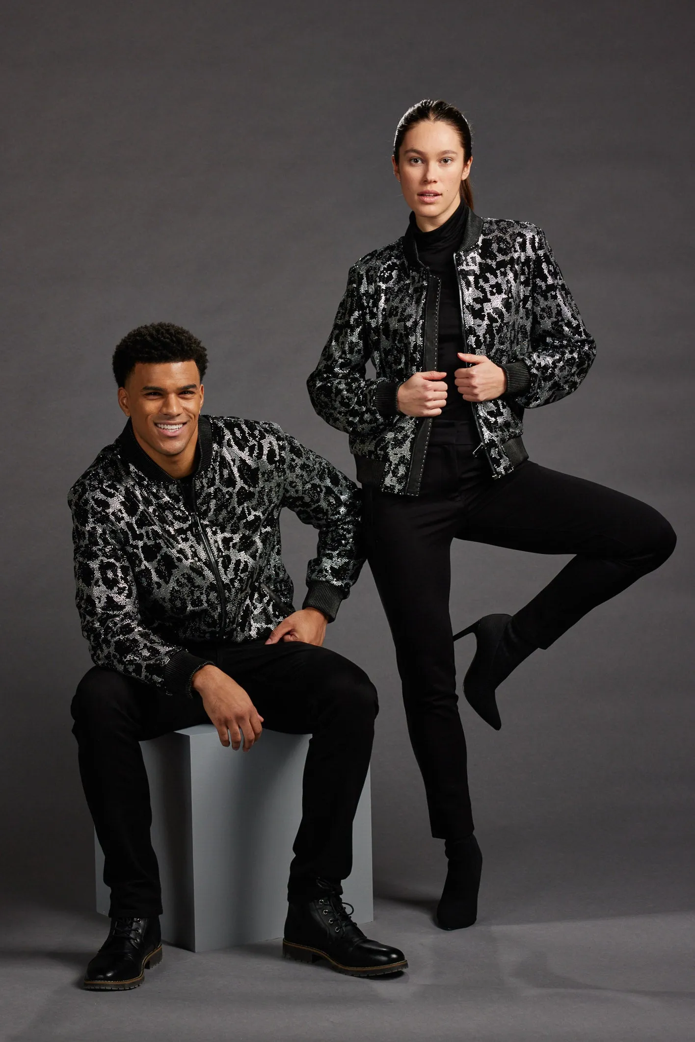 Men's Dazzling Crystal Bomber Jacket