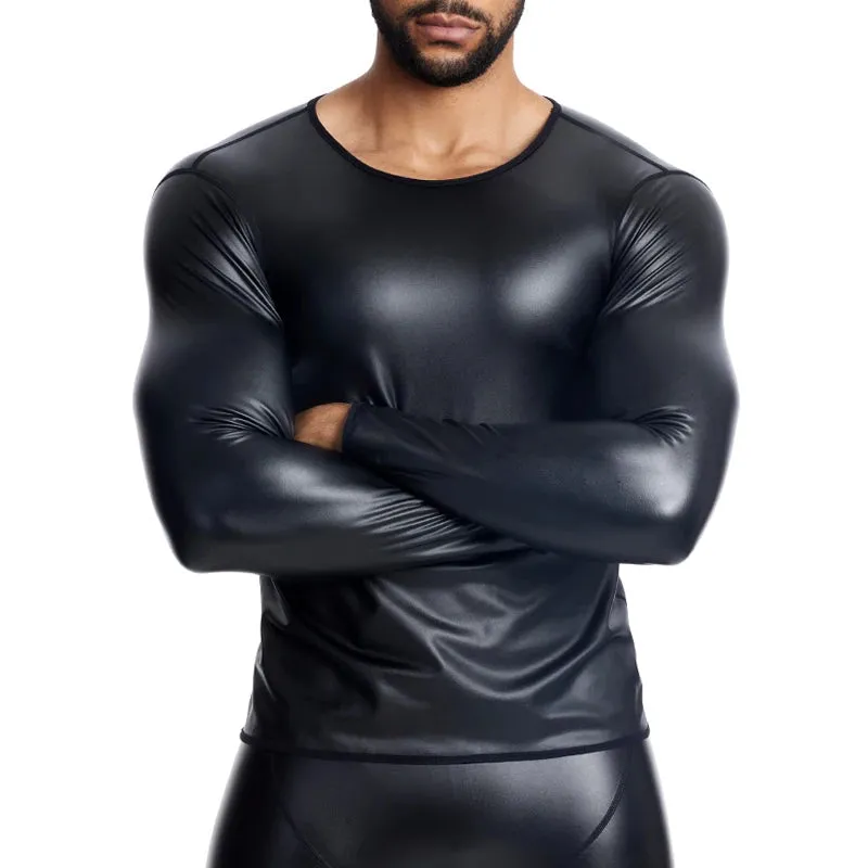 Men's Faux Leather T-shirt