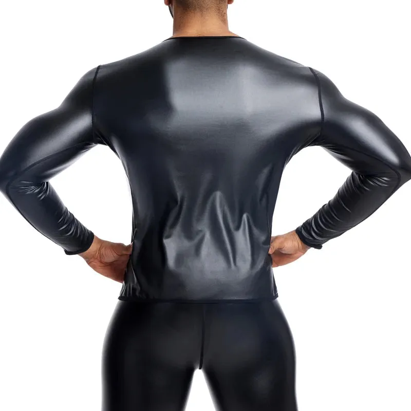 Men's Faux Leather T-shirt