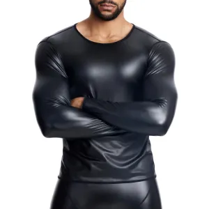 Men's Faux Leather T-shirt