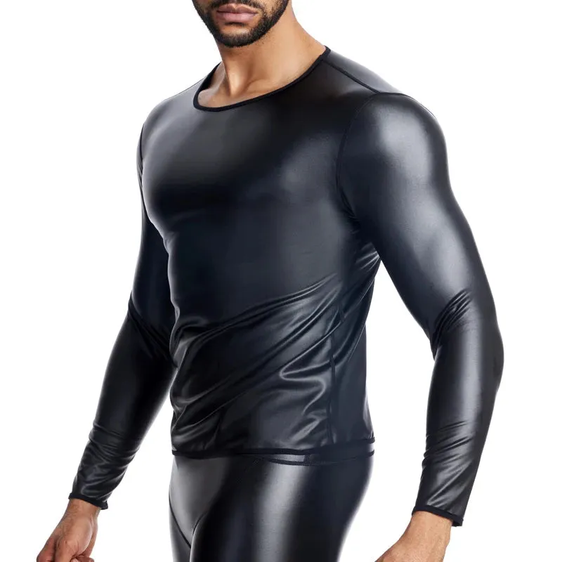 Men's Faux Leather T-shirt