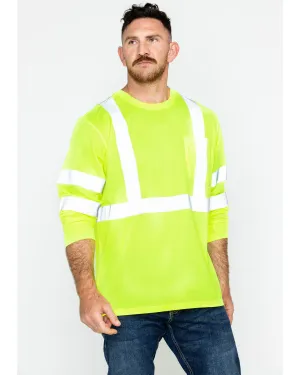 Men's Hi-Vis Reflective Long Sleeve Work Tee - Big & Tall
