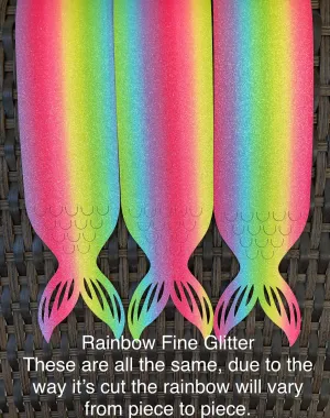 Mermaid Tail Cut Out - Rainbow Glitter