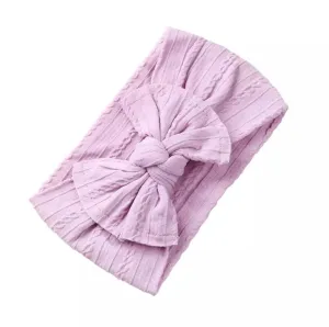 Mia Cable Knit Bow Headwrap - Lilac