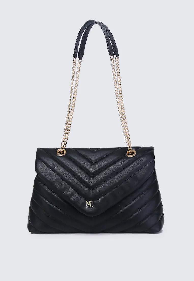 Miley Shoulder Chain Bag (Black)