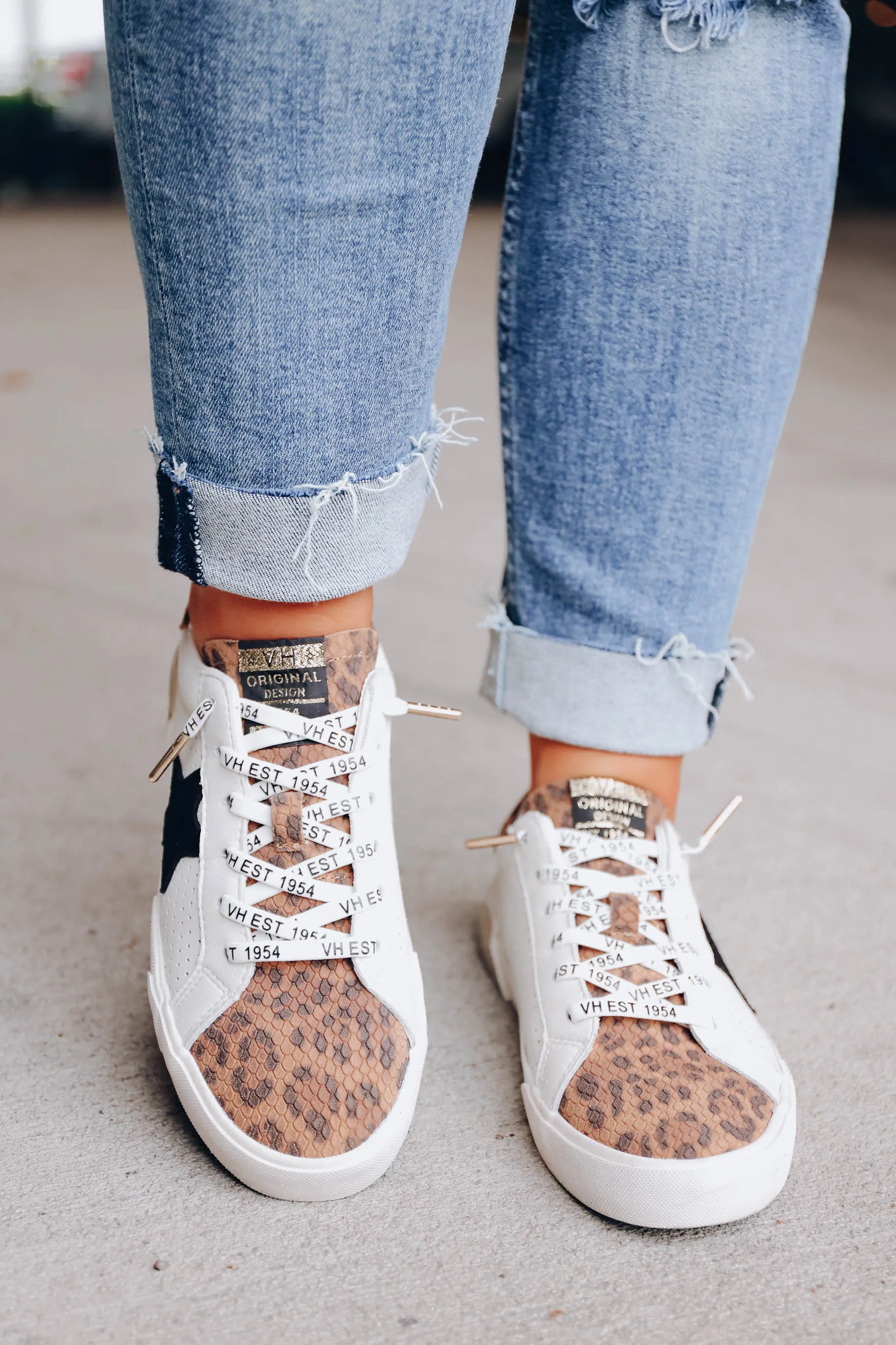 *MODEL* Bastille Sneaker by Vintage Havana - White/Leopard - SIZE 8 - FINAL SALE