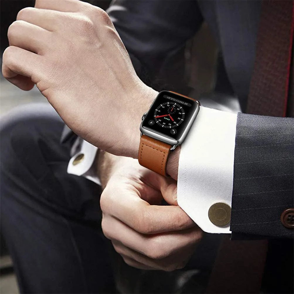 Modern Leather Band for Apple Watch with a Special Buckle Design