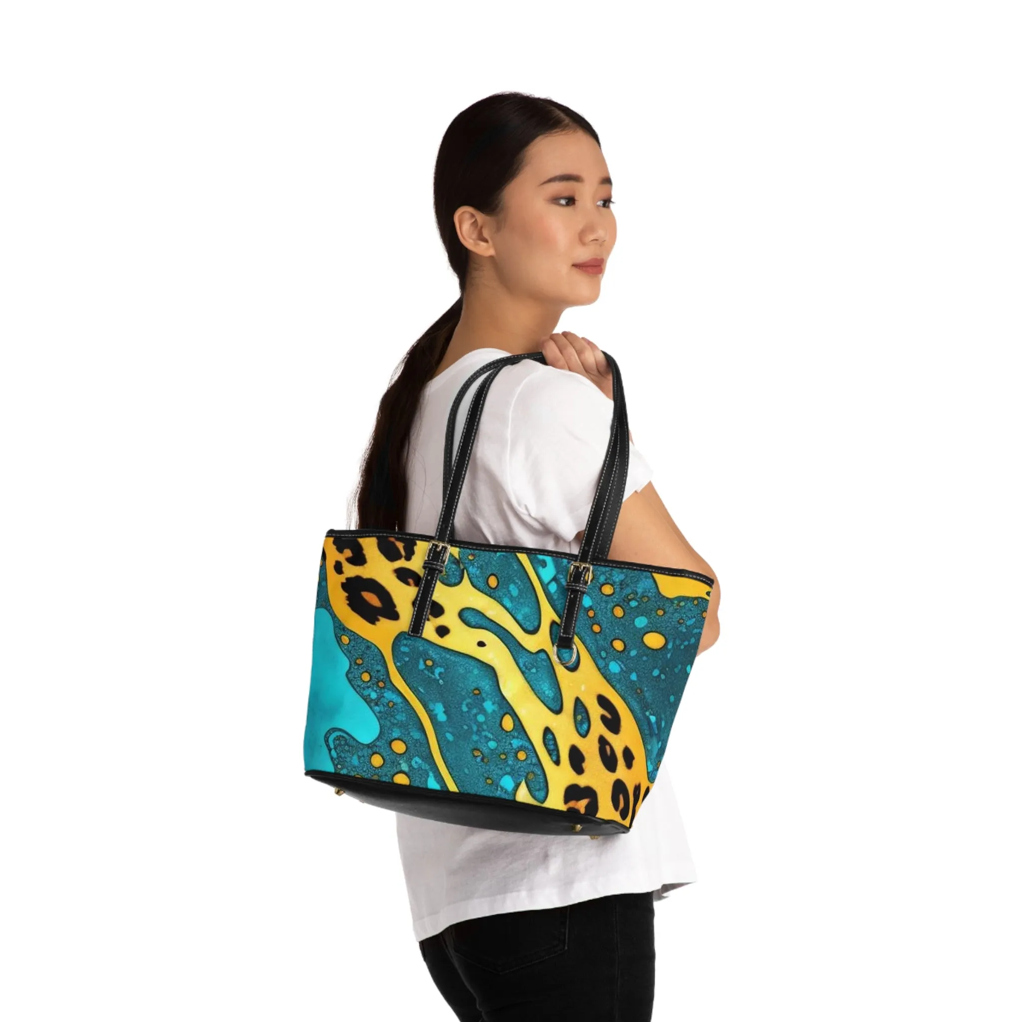 Multicolored Leopard Print PU Leather Shoulder Bag
