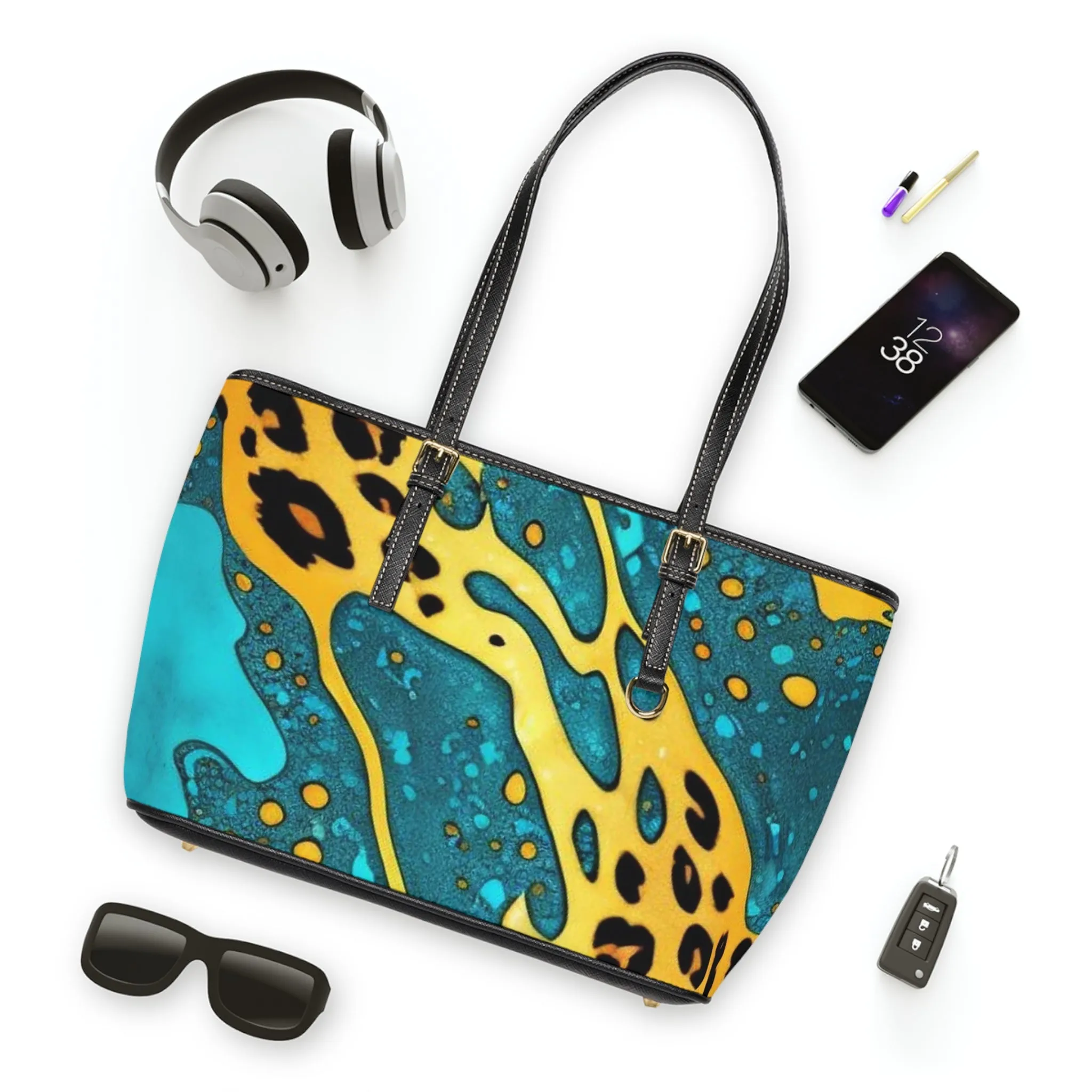 Multicolored Leopard Print PU Leather Shoulder Bag