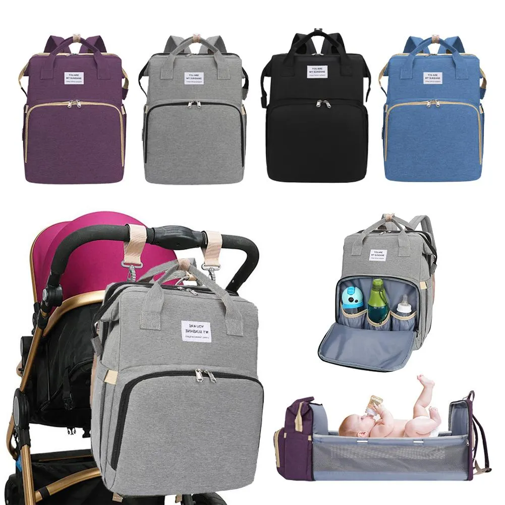 Multifunctional Baby Bag with Folding Changing Bed