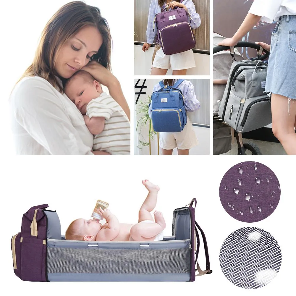 Multifunctional Baby Bag with Folding Changing Bed
