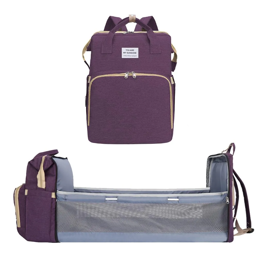 Multifunctional Baby Bag with Folding Changing Bed
