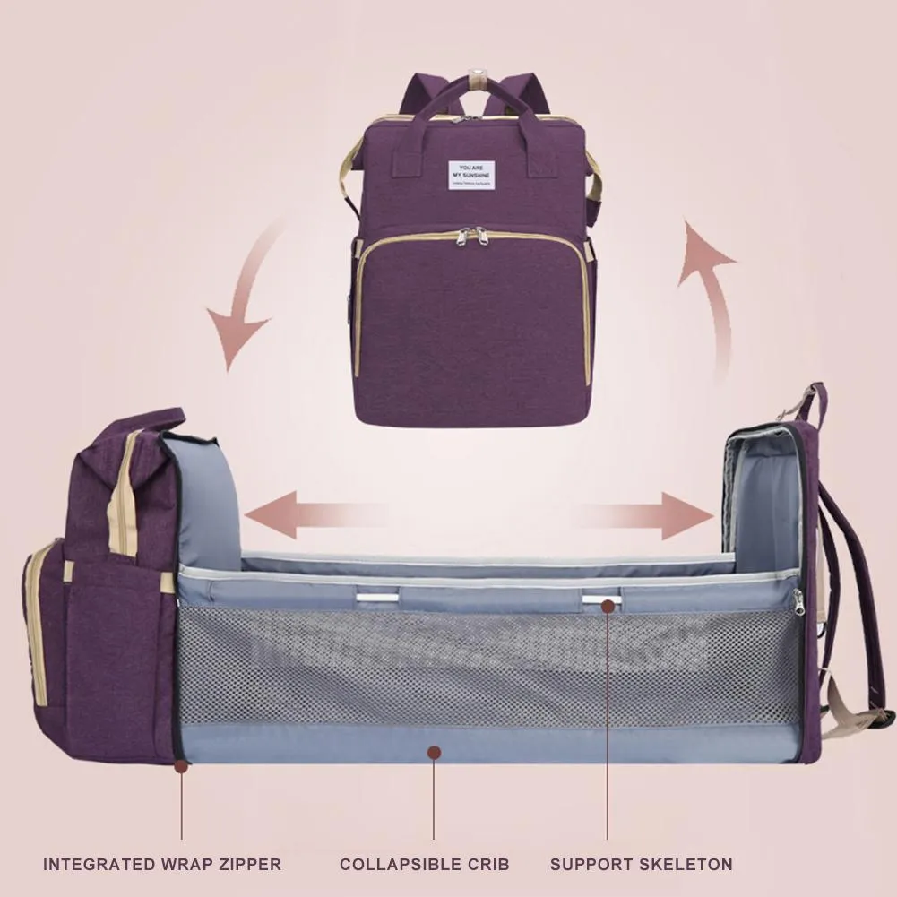 Multifunctional Baby Bag with Folding Changing Bed
