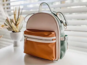 MummaBear Eucalyptus - Vegan Leather Nappy Backpack
