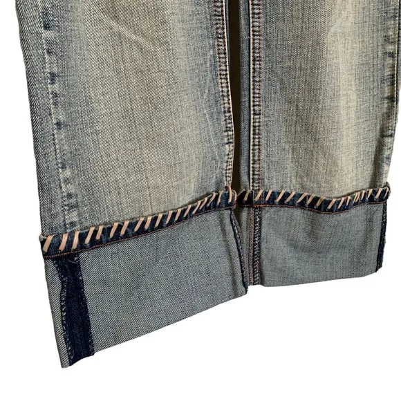 MVX Tribe | Size 27 Leather Jean USA Design 100% Cotton Leather Trim Boho Cowboy