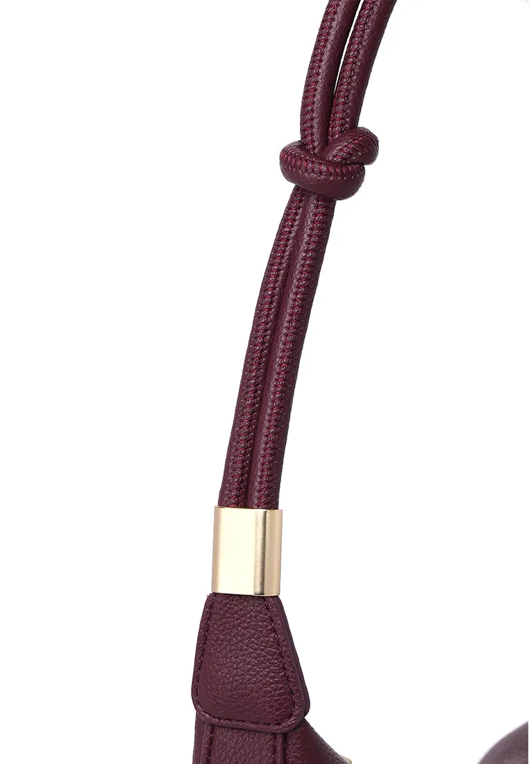 Nadia Knotted Shoulder Bag (Maroon)