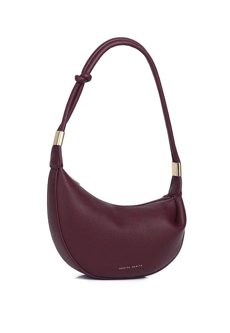 Nadia Knotted Shoulder Bag (Maroon)